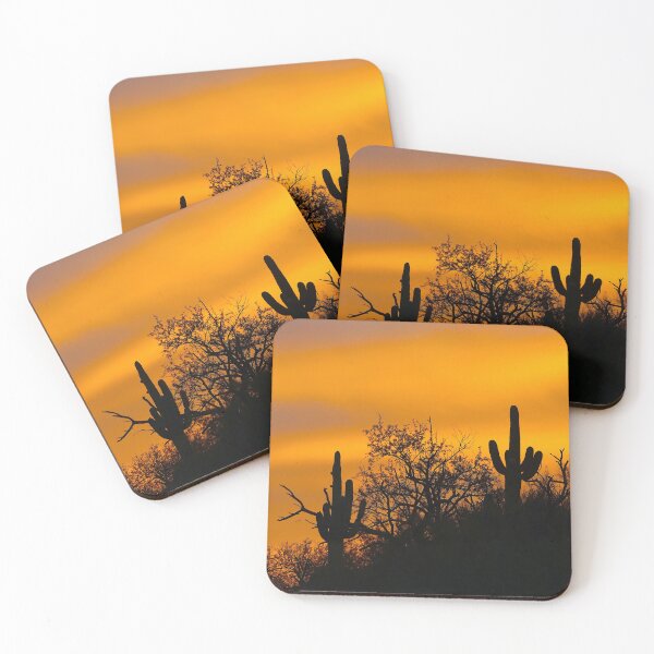Item preview, Stunning Sunset Saguaro Cacti designed and sold by simonjayphotos.