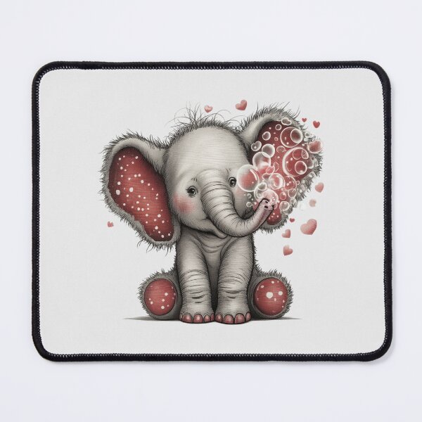 Item preview, An adorable elephant with large, fluffy ears and a gentle demeanor designed and sold by 123ks.
