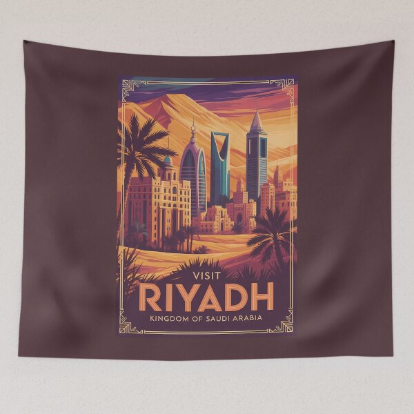 Item preview, Riyadh Saudi Arabia Desert Illustration Travel Art Vintage designed and sold by KrisSidDesigns.