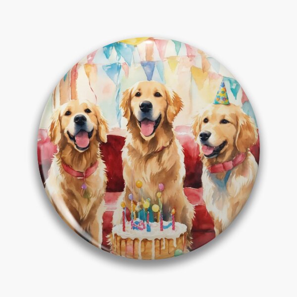 Item preview, Feliz Cumpleaños Fiesta Golden Retriever  designed and sold by Pascarell Studio.