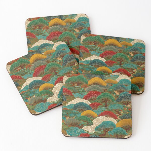 Item preview, Japanese Art Landscape Pattern Ukiyo-e Style Trees designed and sold by NicolasGlowArt.