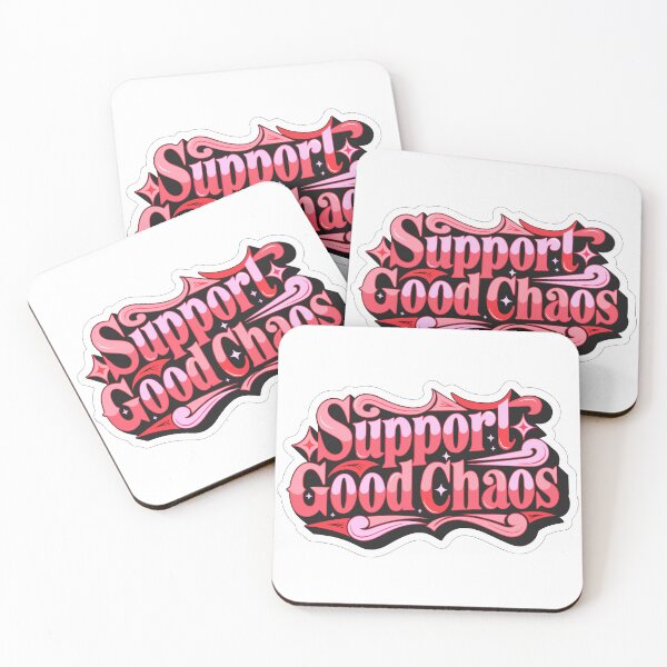 Item preview, Support Good Chaos | Retro Typography Sticker | Bold Feminist Style Aesthetic designed and sold by inkfusionhub99.