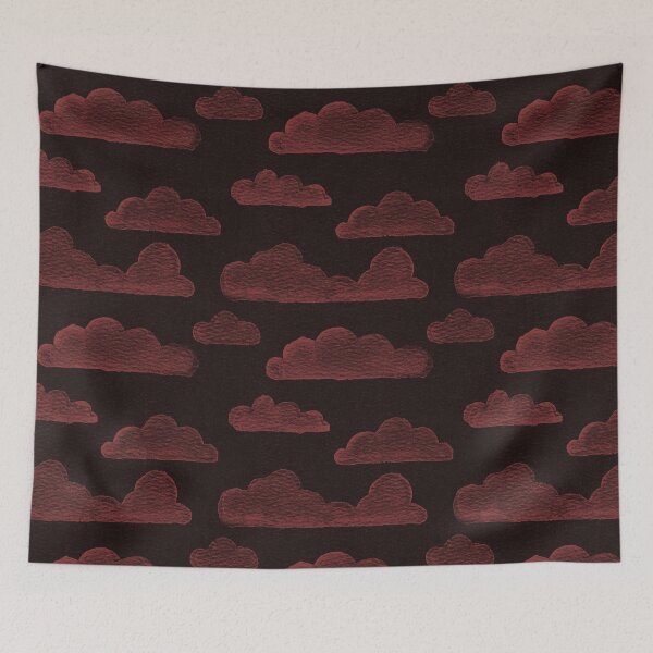 Item preview, Dreamtime Clouds Watercolor Pattern - Coal + Ruby designed and sold by Irene Estelle.