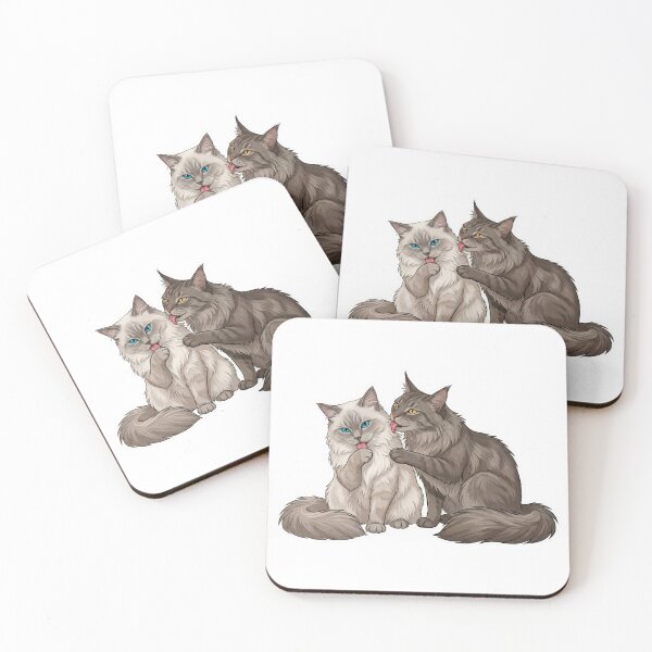 Item preview, Soulmate Cats Series #05 – Playful Interaction – Cute Cat Illustration designed and sold by Quiet Joy Studio.