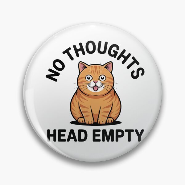 Item preview, Funny No Thoughts Head Empty Orange Cat Meme Sticker designed and sold by Mr-wow.