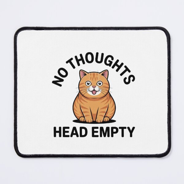 Item preview, Funny No Thoughts Head Empty Orange Cat Meme Sticker designed and sold by Mr-wow.