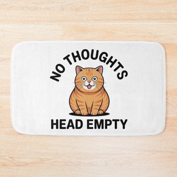 Item preview, Funny No Thoughts Head Empty Orange Cat Meme Sticker designed and sold by Mr-wow.