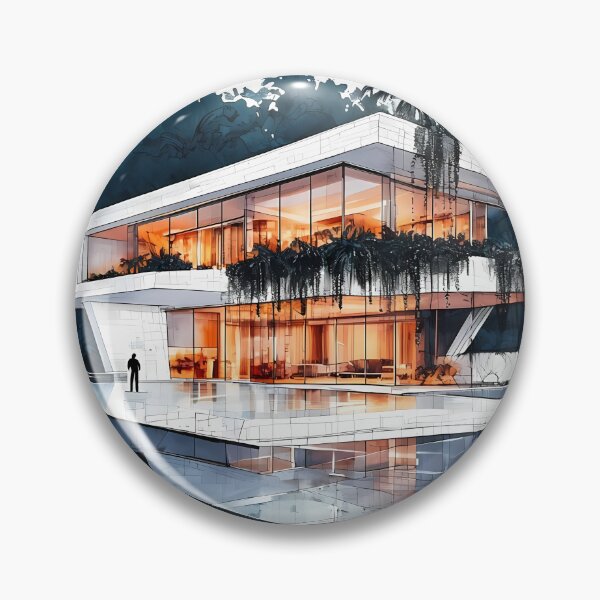 Item preview, Luxury Is Loud - Tropical Modern Villa Sketch designed and sold by Modern Nest Art.