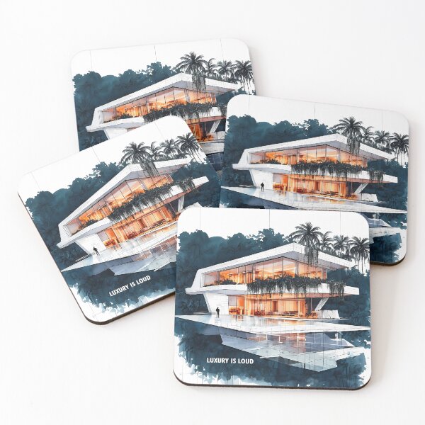 Item preview, Luxury Is Loud - Tropical Modern Villa Sketch designed and sold by Modern Nest Art.