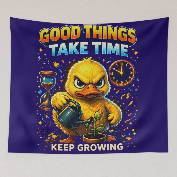 Item preview, Good Things Take Time Duck Shirt – Keep Growing Motivational Duck Graphic Tee, Cute Self Growth Aesthetic Design designed and sold by FunkyVista.