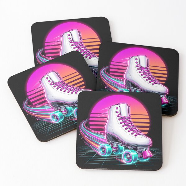 Item preview, Retro Synthwave Roller Skate | 80s Vaporwave Neon Quad Skating Art designed and sold by PiotrT.