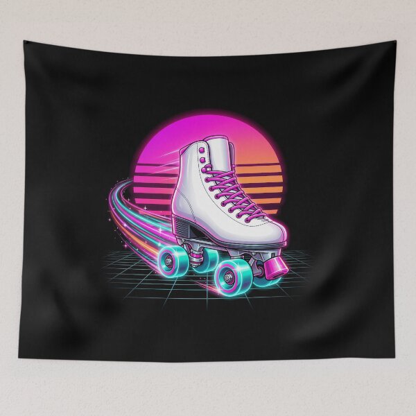 Item preview, Retro Synthwave Roller Skate | 80s Vaporwave Neon Quad Skating Art designed and sold by PiotrT.