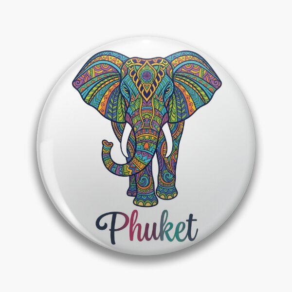 Item preview, Phuket Thailand Colorful Elephant Mandala – Tropical Travel Art designed and sold by ArcticFoxStudio.