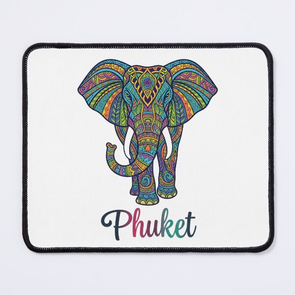 Item preview, Phuket Thailand Colorful Elephant Mandala – Tropical Travel Art designed and sold by ArcticFoxStudio.
