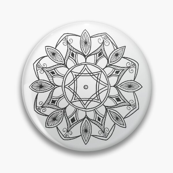 Item preview, George - Hand Drawn Simple Black White Mandala designed and sold by AJPrettyObscene.