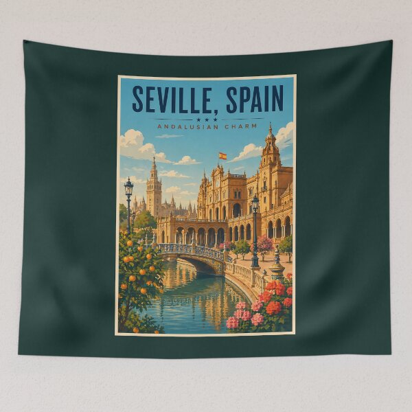 Item preview, Seville Spain Illustration Travel Art Vintage designed and sold by KrisSidDesigns.