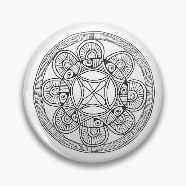 Item preview, Jerry - Hand Drawn Simple Black White Mandala designed and sold by AJPrettyObscene.