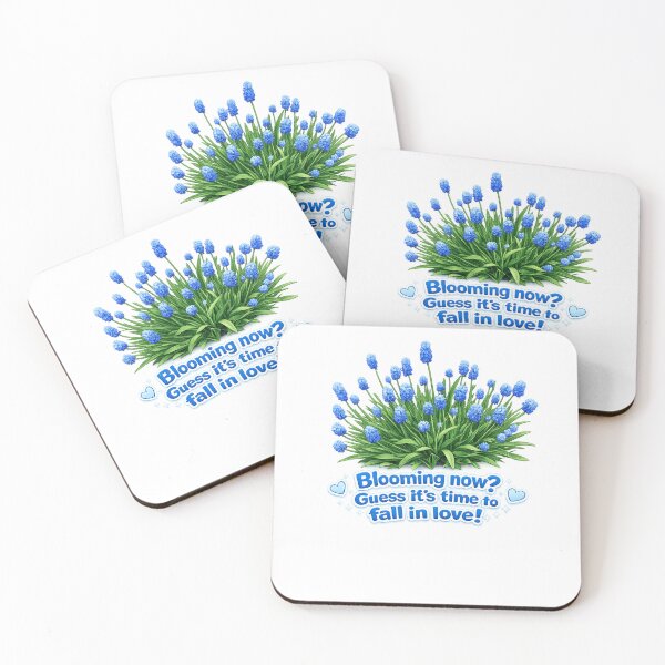 Item preview, Blooming Now? Guess It’s Time to Fall in Love! Blue Grape Hyacinth Floral Cute Spring Design designed and sold by IrynaLineArt.