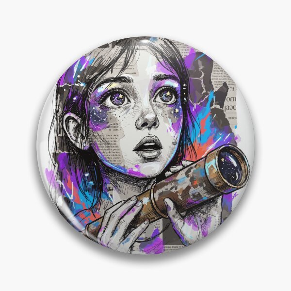 Item preview, Girl Astronomer Looking at Stars Telescope Collage designed and sold by TaruHonu.