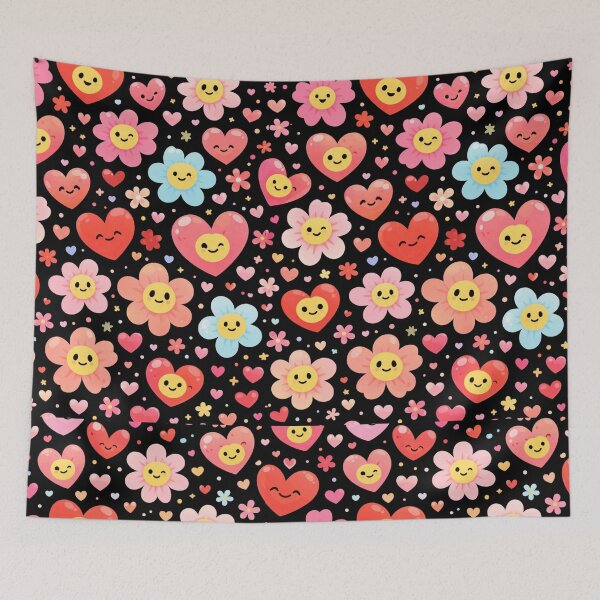 Item preview, Cute Heart Flower Pattern Romantic Floral Love Aesthetic Design designed and sold by PunchDrop.
