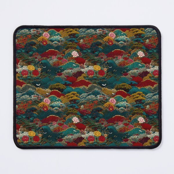 Item preview, Japanese Landscape Peony Floral Mountain Pattern designed and sold by NicolasGlowArt.
