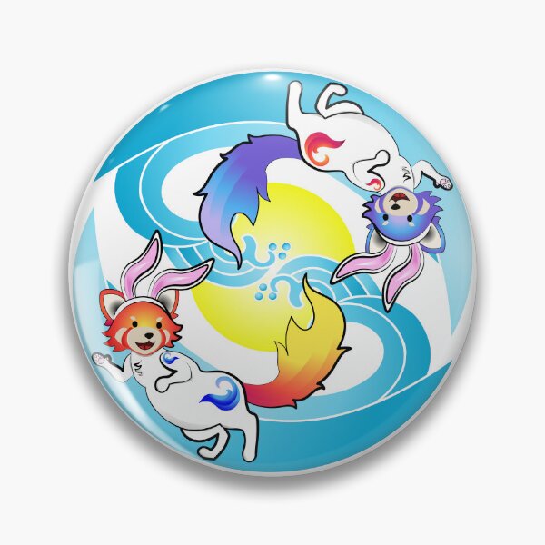 Item preview, Water Rabbit Fire Pandas designed and sold by fishbirdstudios.