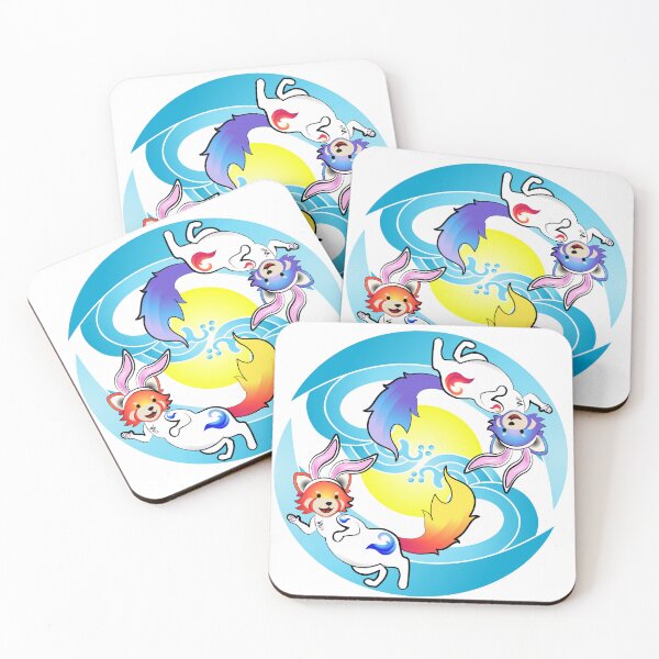Item preview, Water Rabbit Fire Pandas designed and sold by fishbirdstudios.