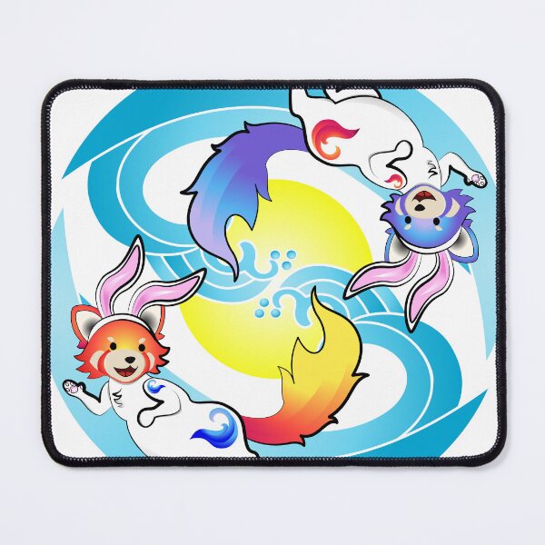 Item preview, Water Rabbit Fire Pandas designed and sold by fishbirdstudios.