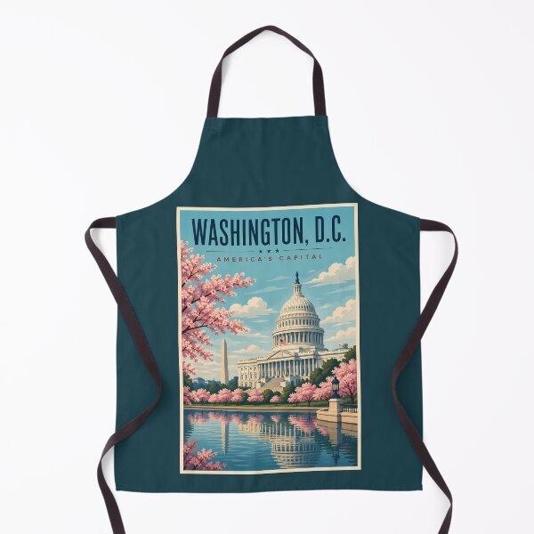 Item preview, Washington DC Cherry Blossoms Illustration Travel Art Vintage designed and sold by KrisSidDesigns.