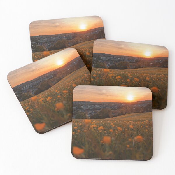 Item preview, Bath Sunset Cityscape clear view of the City through buttercup meadows designed and sold by duncan1980uk.