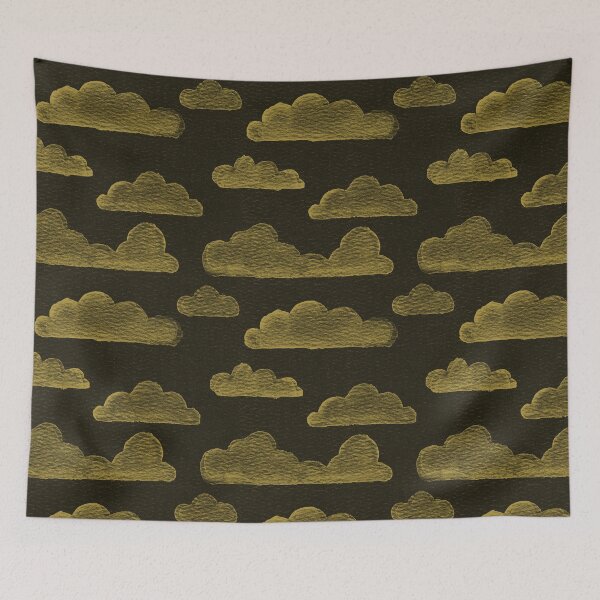 Item preview, Dreamtime Clouds Watercolor Pattern - Coal + Saffron designed and sold by Irene Estelle.