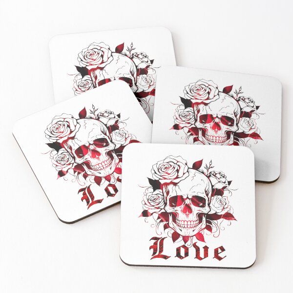 Item preview, Love and Death – Skull with Roses Design designed and sold by ANoelleART.