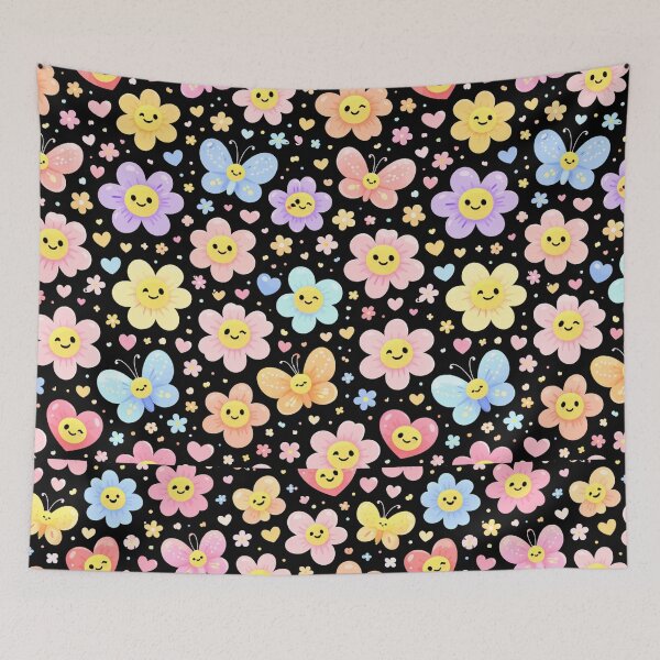 Item preview, Cute Flower Pattern Kawaii Floral Butterflies Colorful Design designed and sold by PunchDrop.