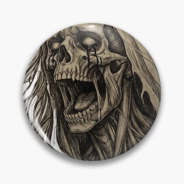 Item preview, Cursed Screaming Skull - Dark Gothic Horror Engraving designed and sold by DarkOriginArts.
