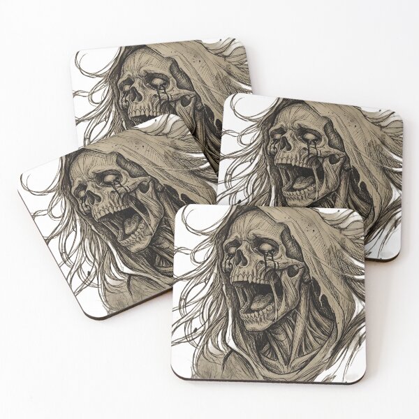 Item preview, Cursed Screaming Skull - Dark Gothic Horror Engraving designed and sold by DarkOriginArts.