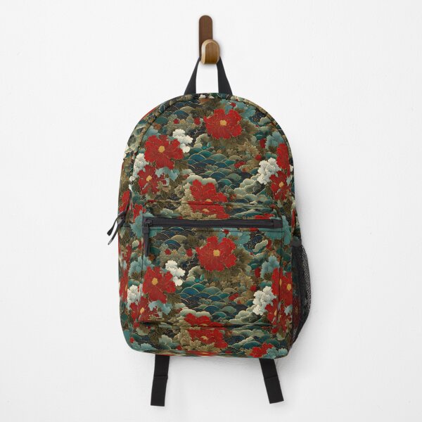Item preview, Traditional Japanese Peony Wave Floral Pattern designed and sold by NicolasGlowArt.