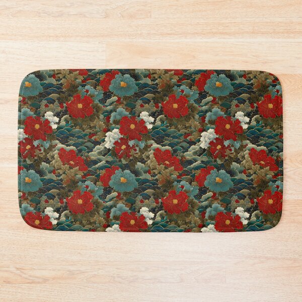 Item preview, Traditional Japanese Peony Wave Floral Pattern designed and sold by NicolasGlowArt.
