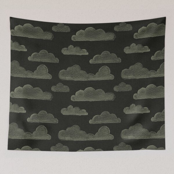 Item preview, Dreamtime Clouds Watercolor Pattern - Coal + Sage designed and sold by Irene Estelle.