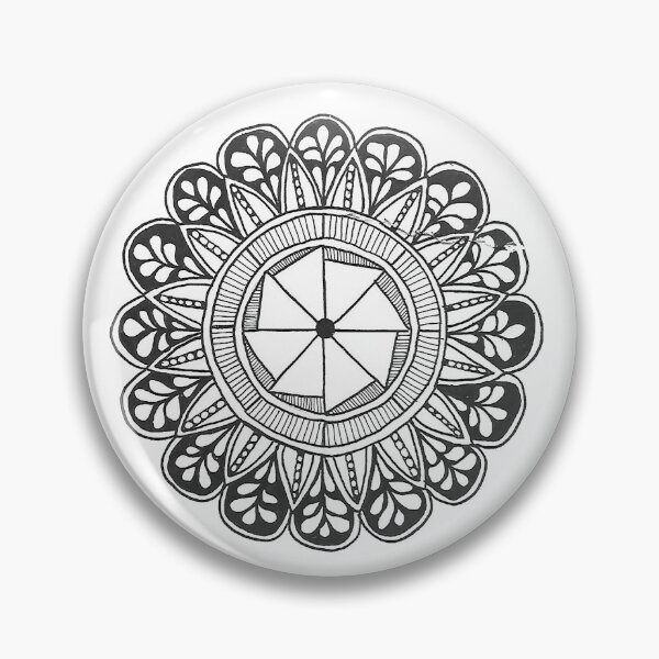 Item preview, Monroe - Hand Drawn Simple Black White Mandala designed and sold by AJPrettyObscene.