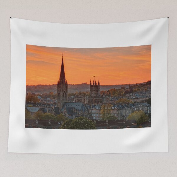Item preview, Vibrant Sunset Cityscape Bath HDR in spring designed and sold by duncan1980uk.