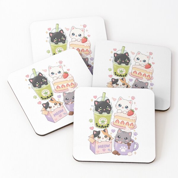 Item preview, Kawaii Chibi Cats Peeking Cute Pastel Anime chocolate boba cake | Kawaii Cat Lover Aesthetic designed and sold by HOODYBUDSTYLES.