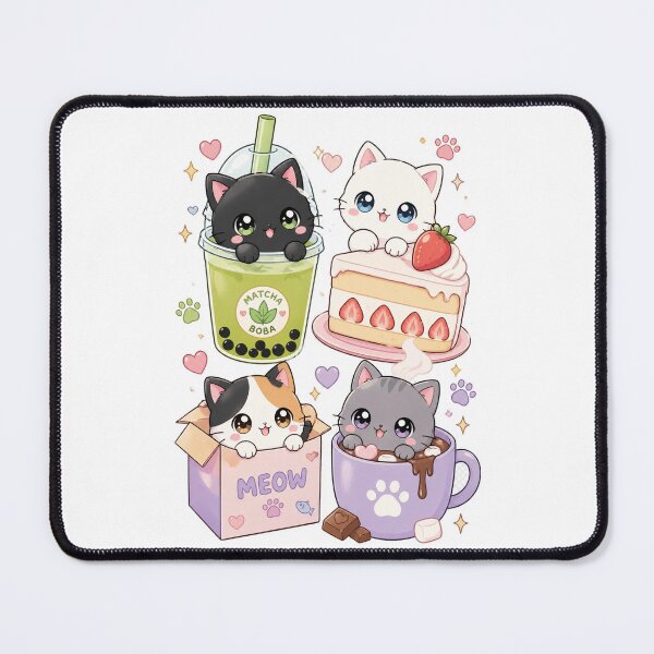 Item preview, Kawaii Chibi Cats Peeking Cute Pastel Anime chocolate boba cake | Kawaii Cat Lover Aesthetic designed and sold by HOODYBUDSTYLES.