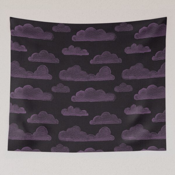 Item preview, Dreamtime Clouds Watercolor Pattern - Coal + Plum designed and sold by Irene Estelle.