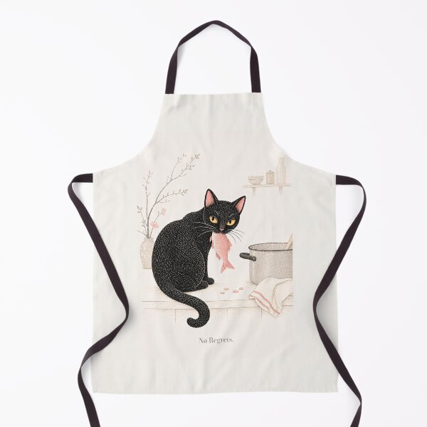 Item preview, No Regrets Black Cat Art Print Funny Cat Kitchen Wall Art Cat Lover Gift designed and sold by VelvetClawStudio.