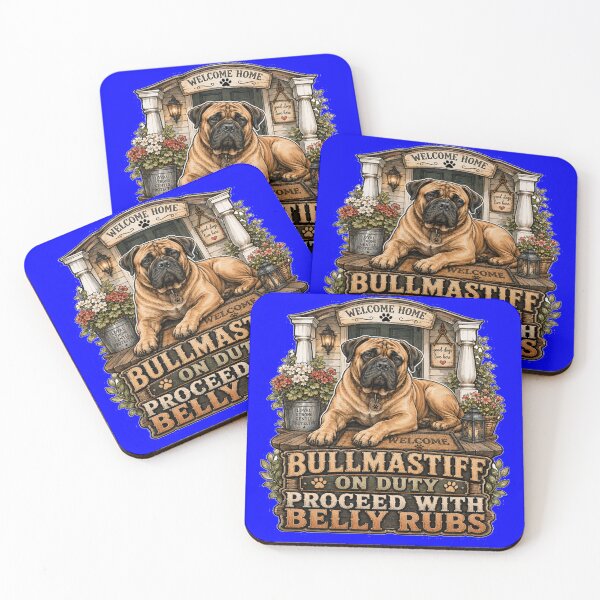 Item preview, Bullmastiff On Duty Proceed With Belly Rubs Dog Art Design designed and sold by fantasticdesign.