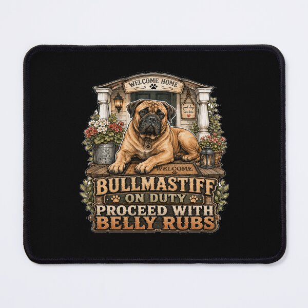 Item preview, Bullmastiff On Duty Proceed With Belly Rubs Dog Art Design designed and sold by fantasticdesign.