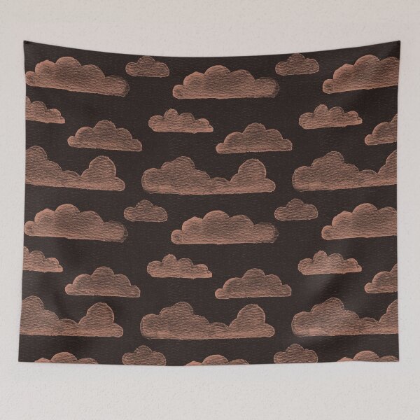 Item preview, Dreamtime Clouds Watercolor Pattern - Coal + Coral designed and sold by Irene Estelle.