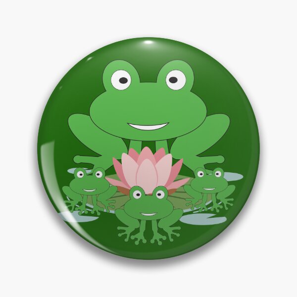 Artikelvorschau, Cute Frog Family with Lotus Flower - Kawaii Cartoon Frogs Nature Design. entworfen und verkauft von LunaPrintCo.