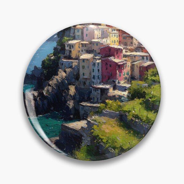 Item preview, Manarola Cinque Terre Italy Panoramic Coastal View Terraced Hillside Ligurian Sea designed and sold by daila70.