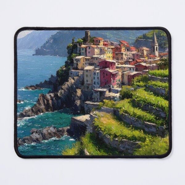Item preview, Manarola Cinque Terre Italy Panoramic Coastal View Terraced Hillside Ligurian Sea designed and sold by daila70.